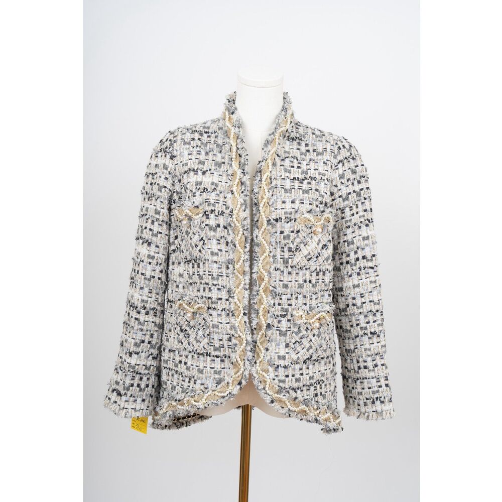 NWT Edward Achour Paris Pearl Tweed Jacket Size M